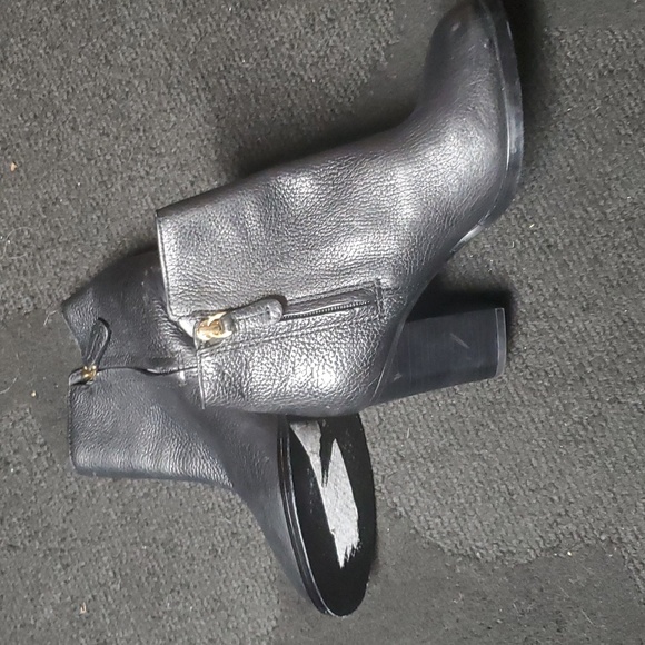 Tory Burch High Heel Boots Size 5M Thick Block Platform Heel Leather - Picture 3 of 5